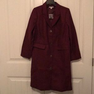 Issac Mizrahi Herringbone Chesterfield Coat